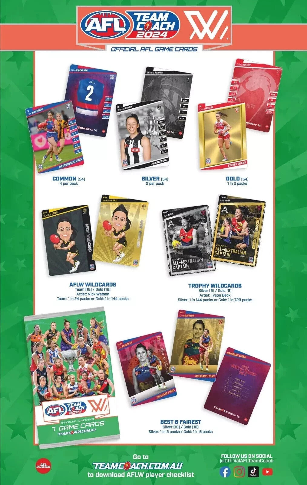 2024 AFLW Team Coach AFL Women's Trading Cards Sealed Box