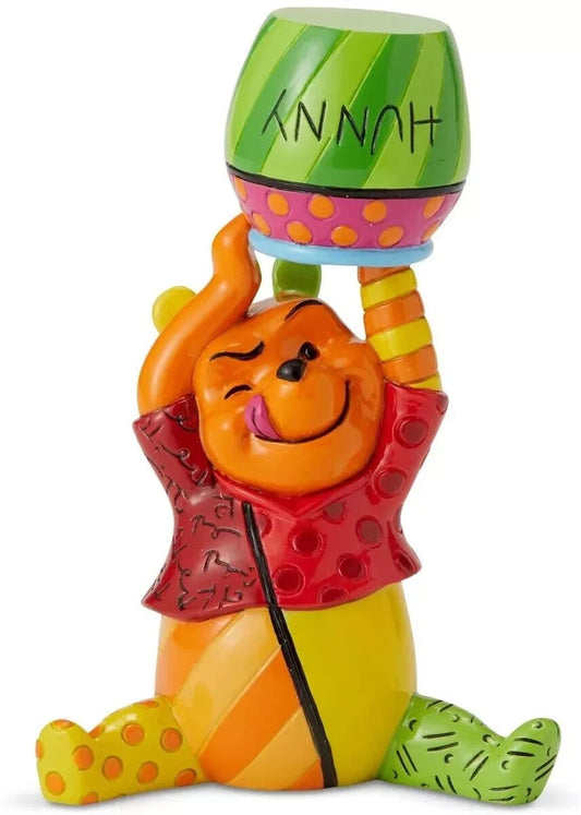 Britto Winnie the Pooh Figurine Official Disney Small Mini Statue With Pot