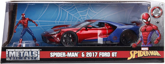 Jada 1/24 Marvel Spider-Man & 2017 Ford GT Hollywood Rides